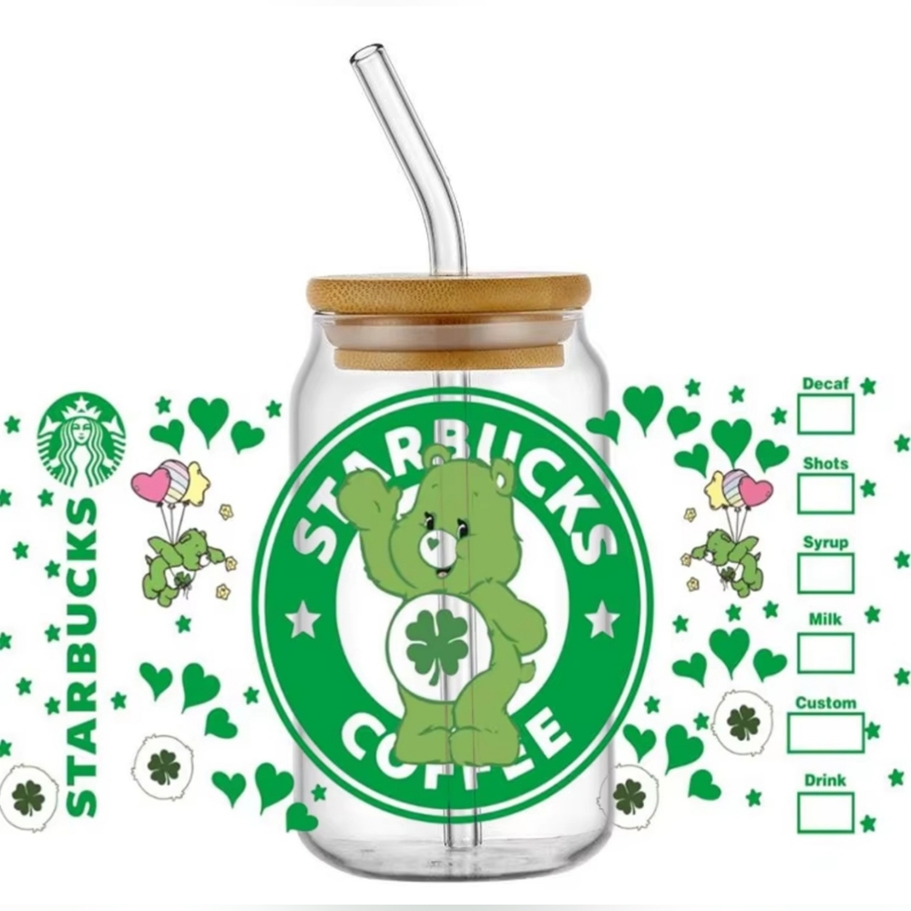 Good Luck Care Bear Cup Wrap Sticker Only